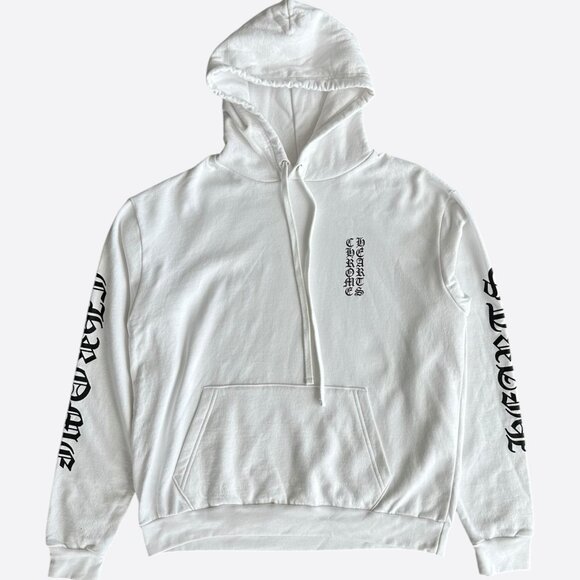 Chrome Hearts White & Black Script Logo Hoodie - Picture 1 of 7